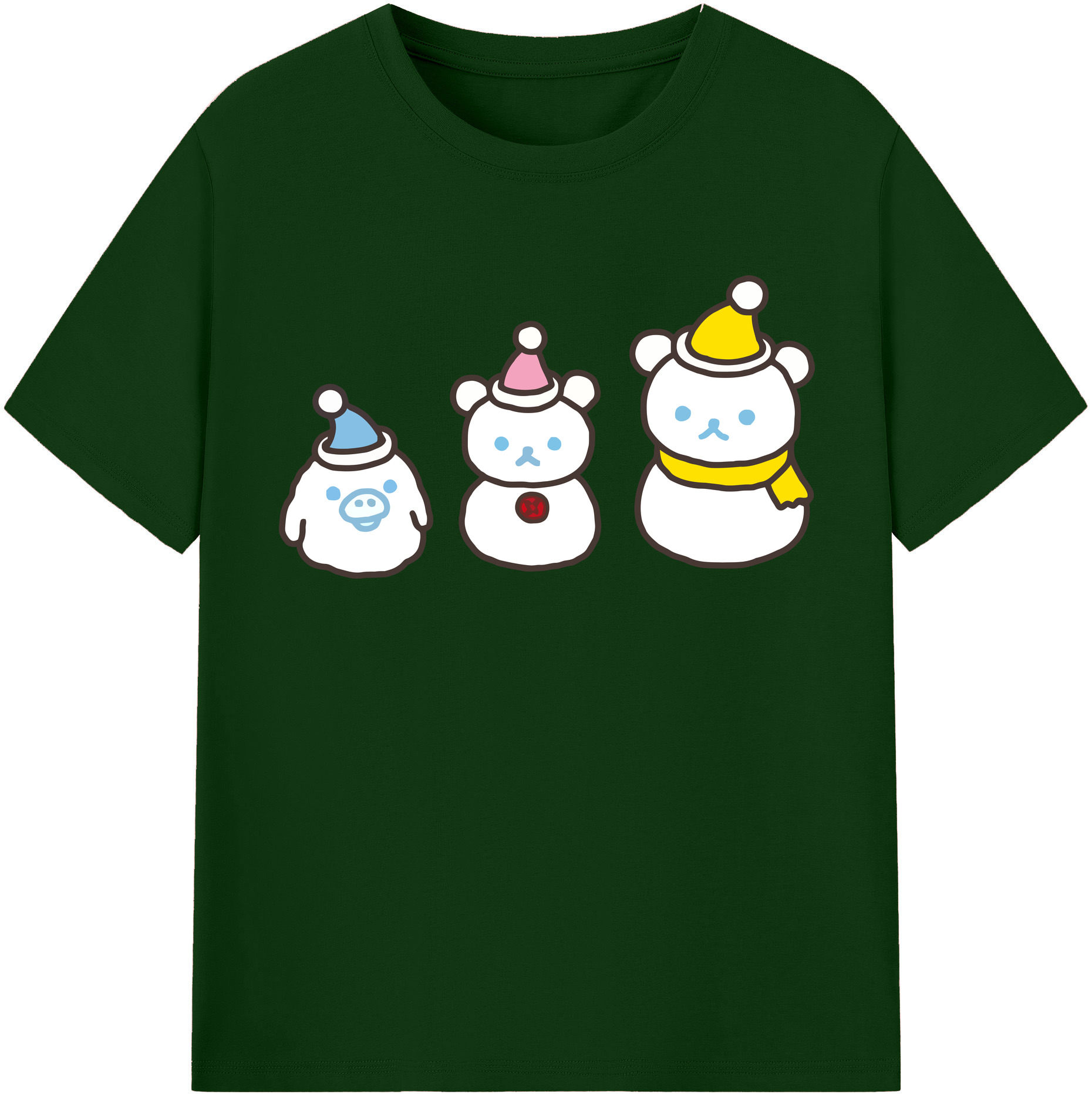 （画像用） リラックマ リラックマ キイロイトリ Rilakkuma Korilakkuma Kiiroitori 綿100％半袖Tシャツ（フロントプリント）